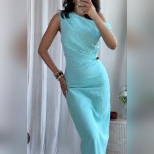 Zara ASYMMETRIC MIDI DRESS WITH APPLIQUÉ Size M